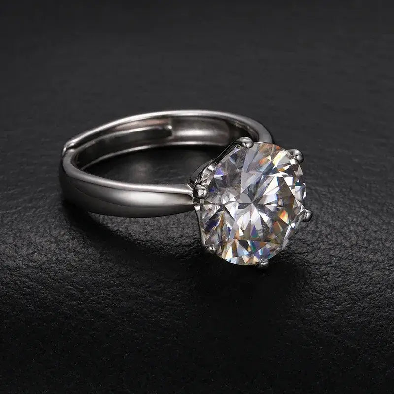 Adjustable Size Ring 0.5-5ct 925 Sterling Silver Classic Diamond Jewelry - MrGeeGeneral Store